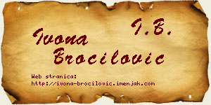Ivona Broćilović vizit kartica